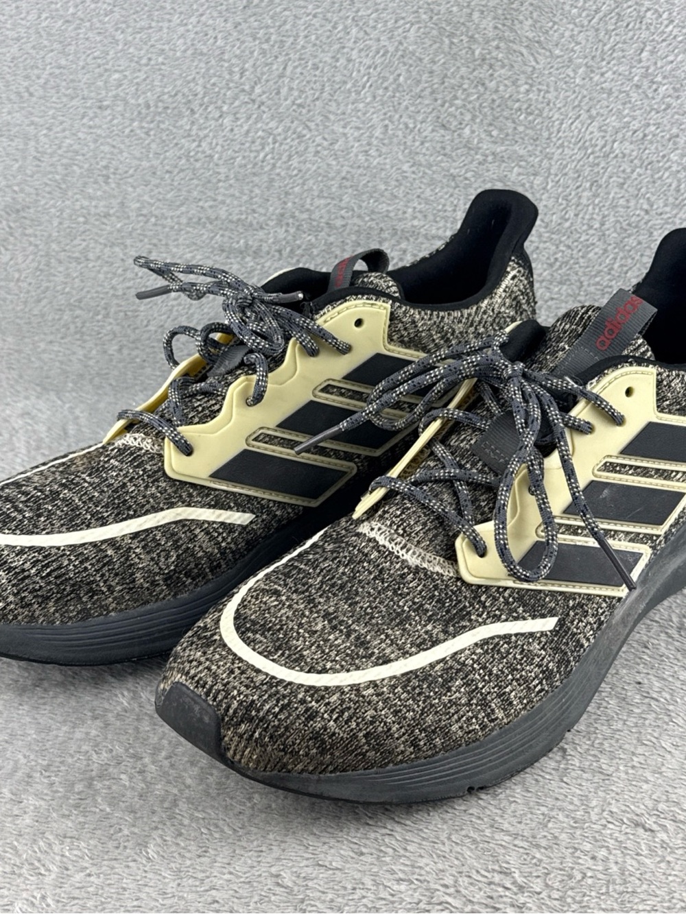 Adidas Shoes Mens 12 Gray Yellow Energyfalcon Running Low Top Lace Up Tennis